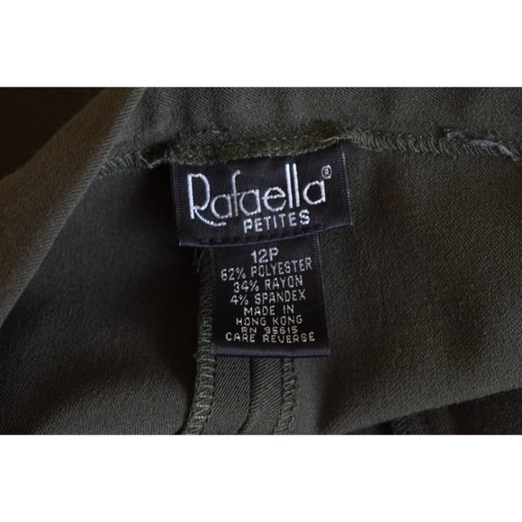 Vintage 80s Olive Green Stretch Pants size 12P | 32 waist - Picture 10 of 10